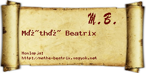 Máthé Beatrix névjegykártya