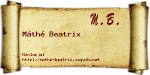 Máthé Beatrix névjegykártya